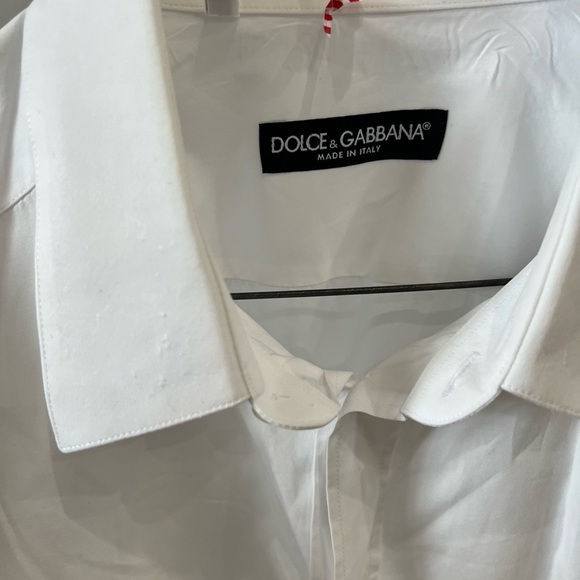 Dolce & Gabbana Gold 16 1/2 /42 white button up mens shirt - Picture 3 of 8